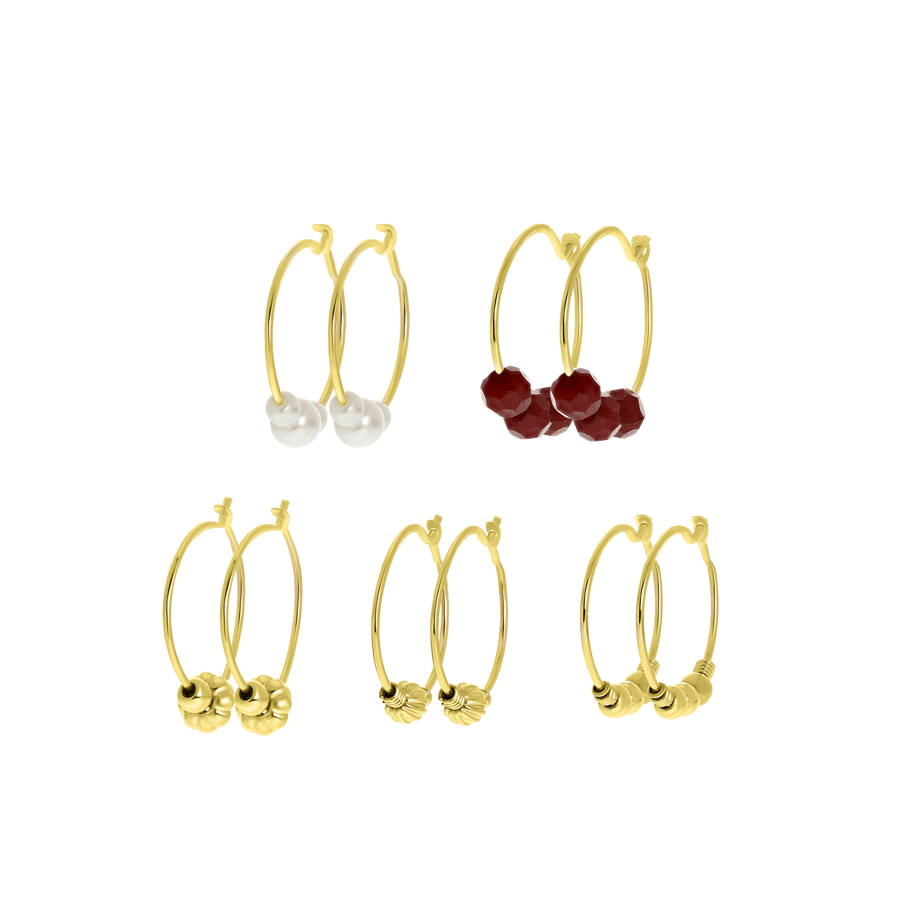 Goudkleurige byoux oorringen bedeltjes