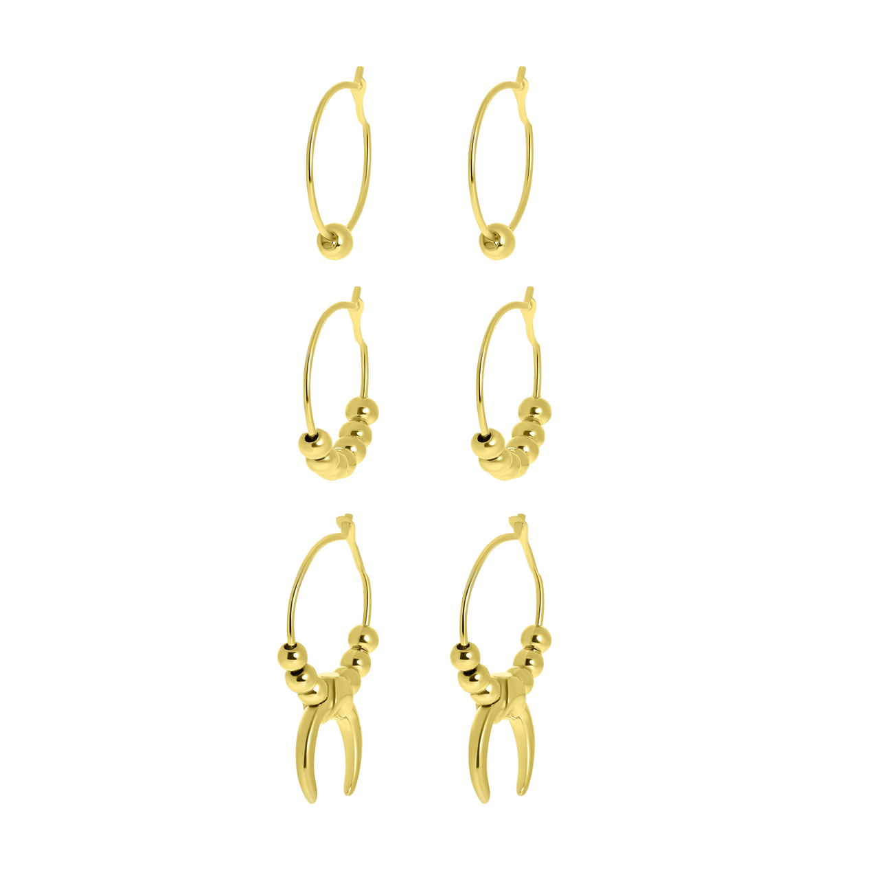Bijoux goudkleurige oorbellen set voor dames