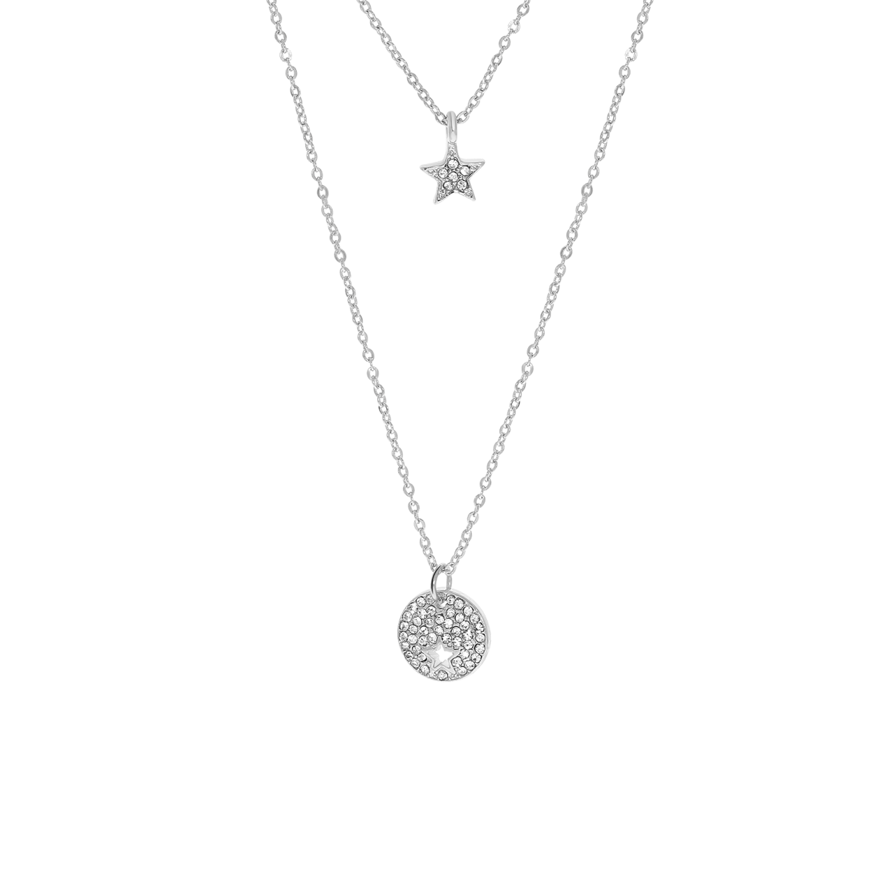 Zilverkleurige byoux ketting met ster