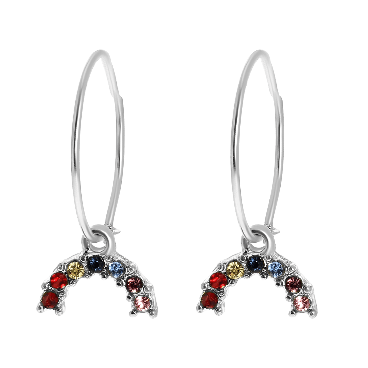 Zilverkleurige bijoux oorringen met maan