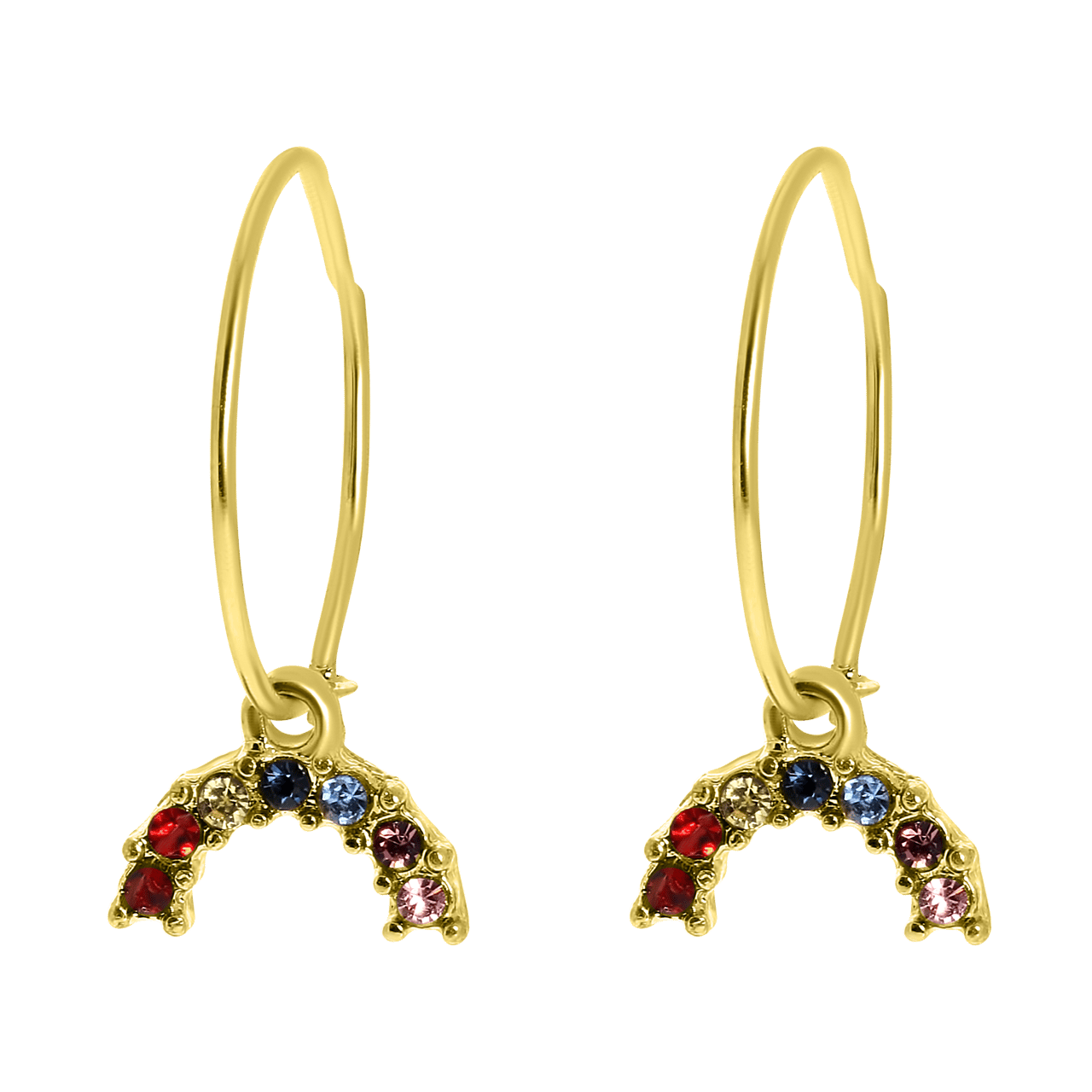 Bijoux goudkleurige oorringen met hanger voor dames