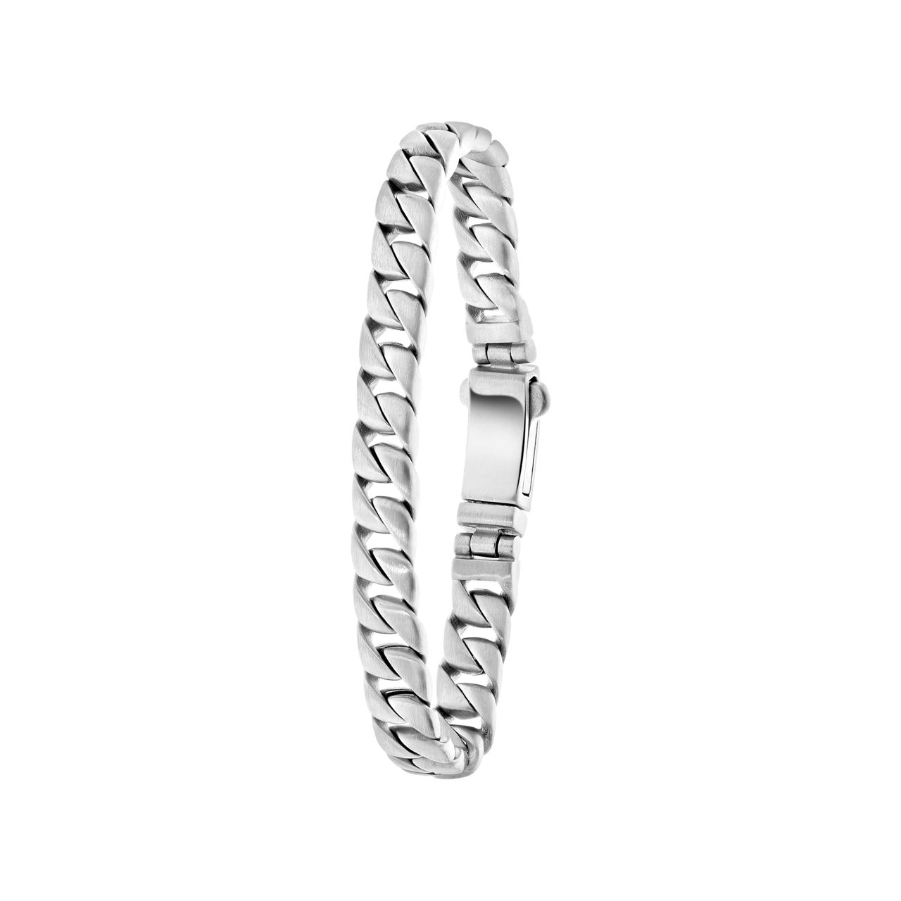 Stalen armband gourmetschakel mat