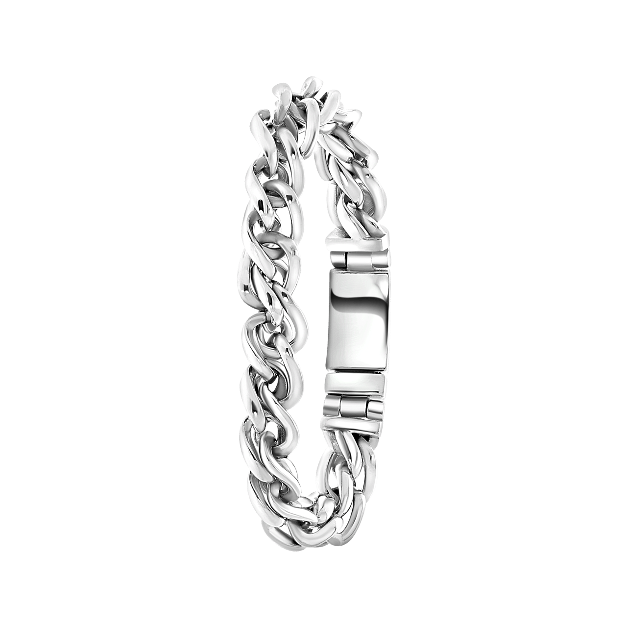 Stainless steel armband ronde fantasieschakel