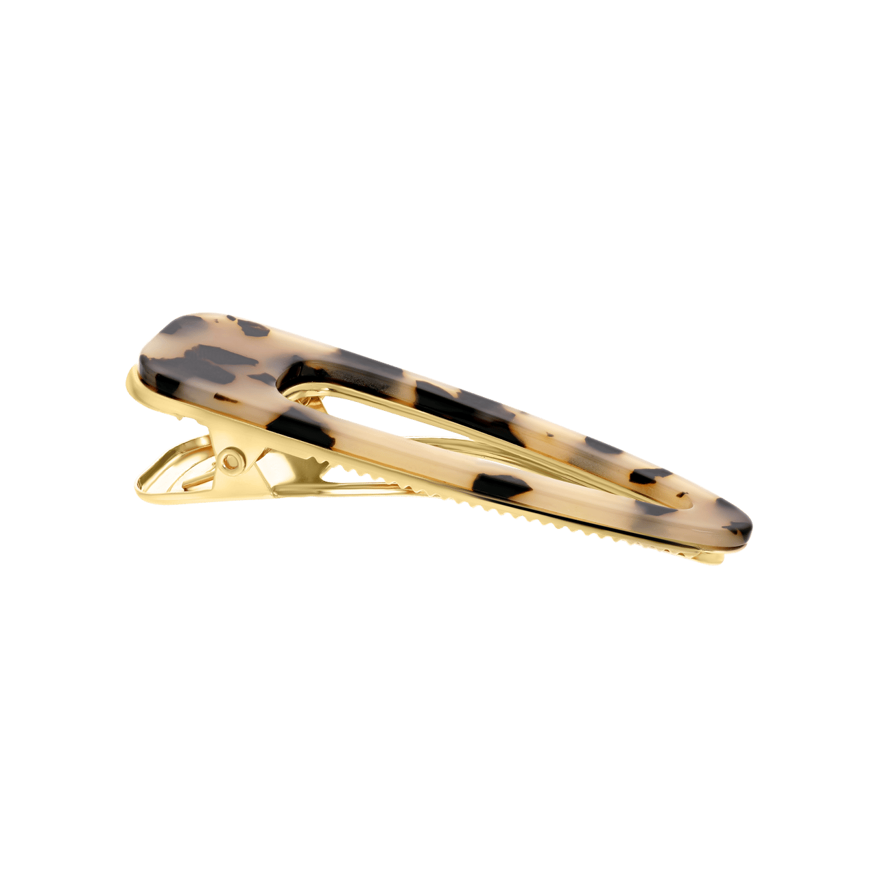 Haarclip met dierenprint beige
