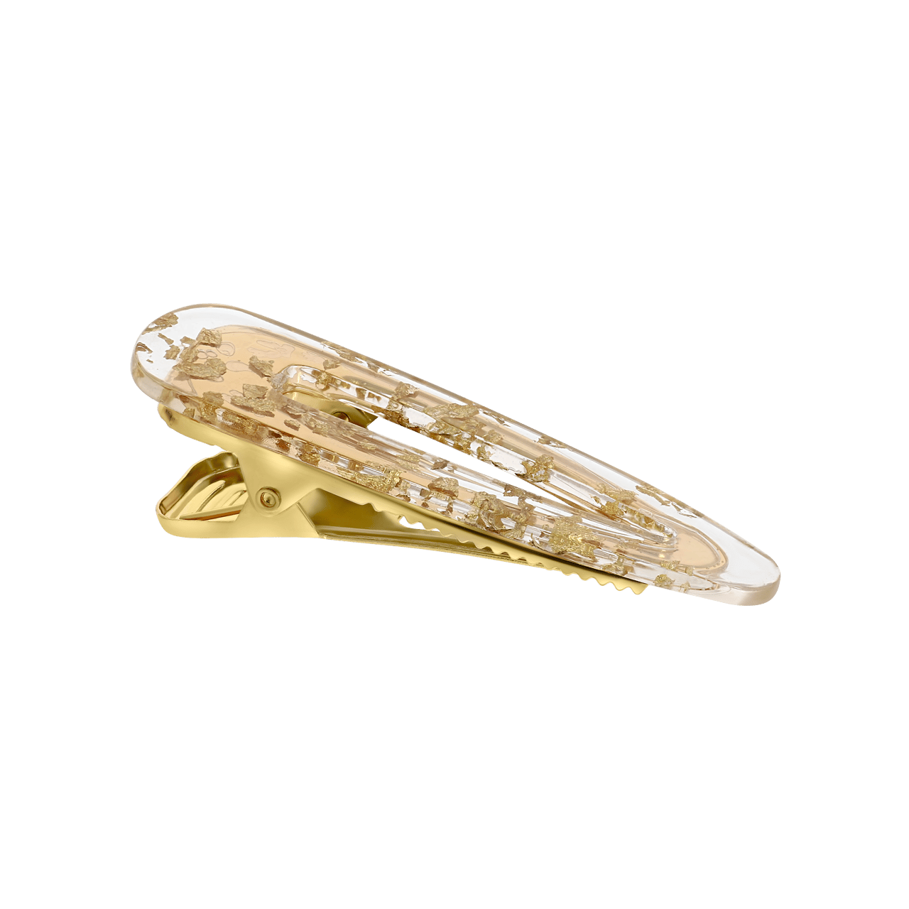 Transparente Haarspange mit goldfarbenen Details