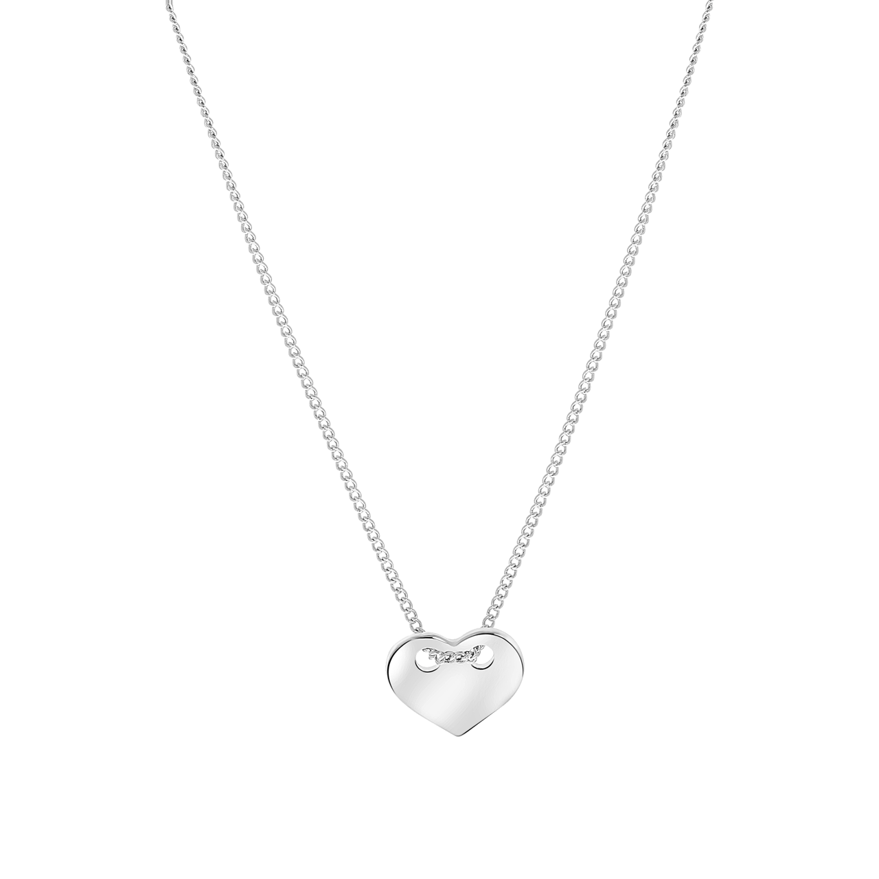Bijoux zilverkleurige ketting met hanger hart voor dames