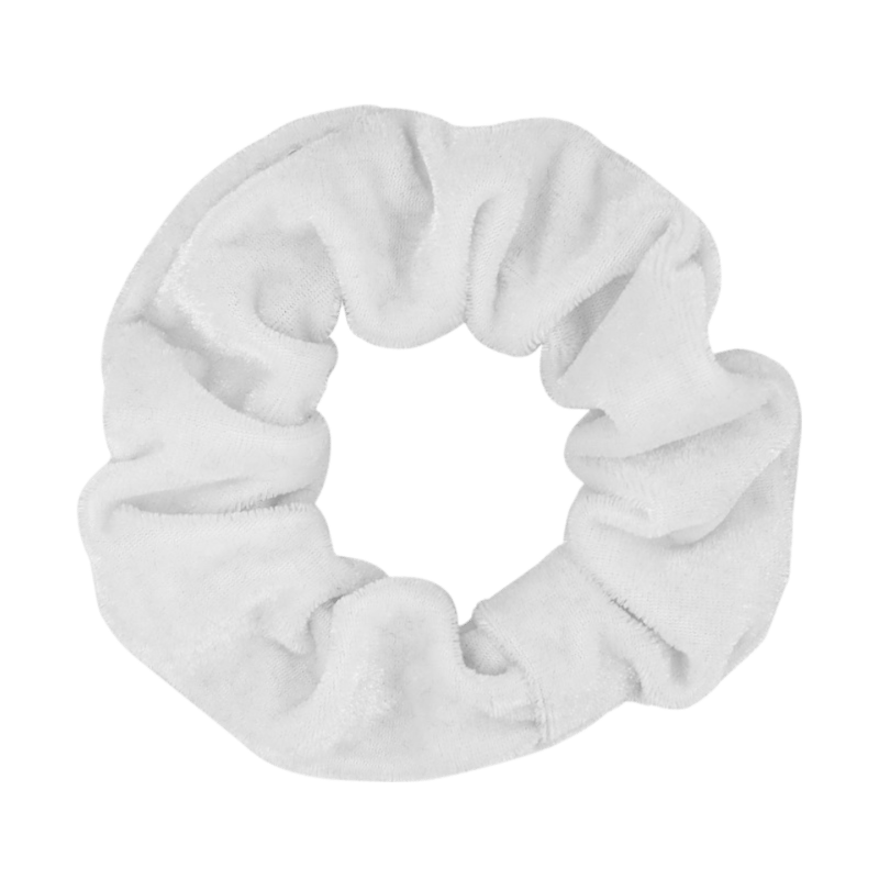 Witte velvet scrunchie