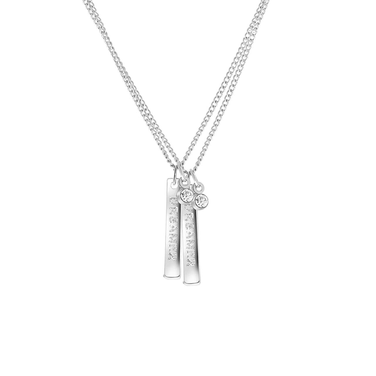Bijoux zilverkleurige ketting met hanger bar 'dreamer' voor dames