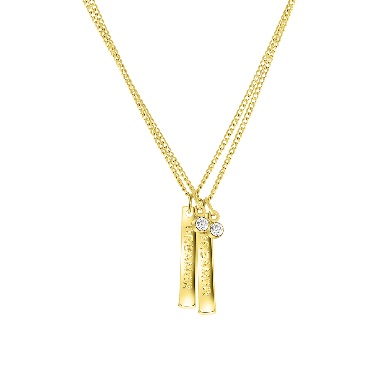 Bijoux goudkleurige ketting met hanger bar 'dreamer' voor Dames
