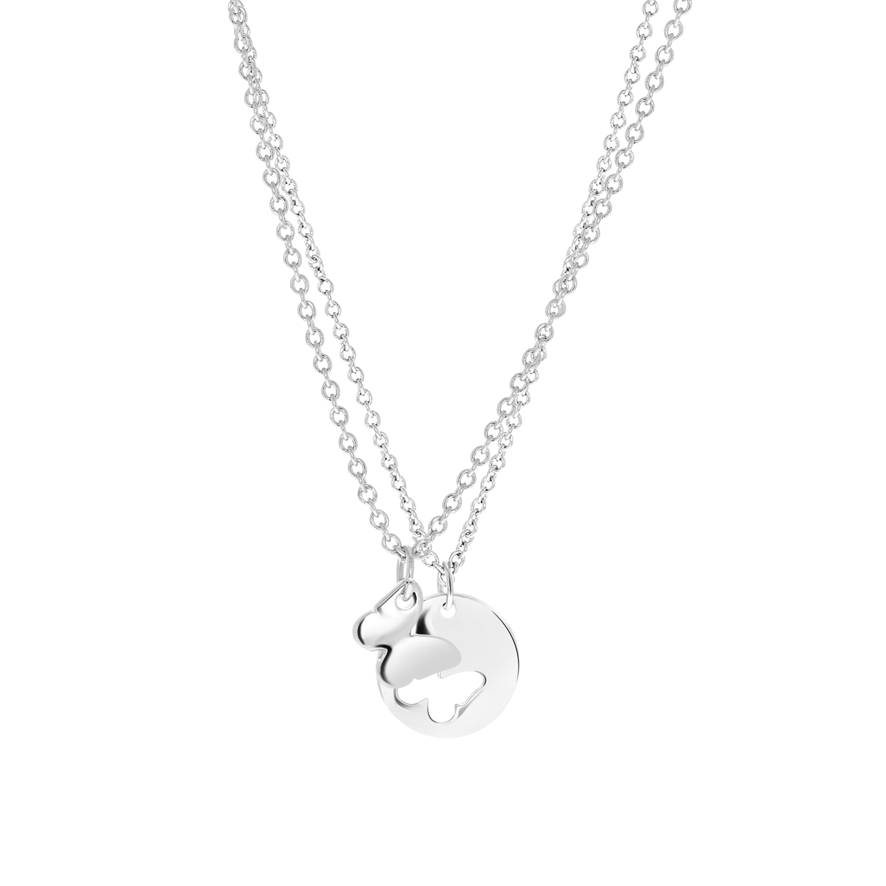 Bijoux zilverkleurige ketting met hanger vlinder voor dames