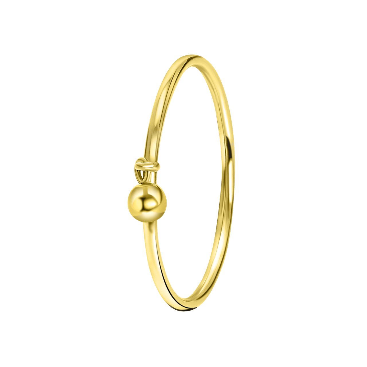 14 karaat geelgouden ring bedeltje bal