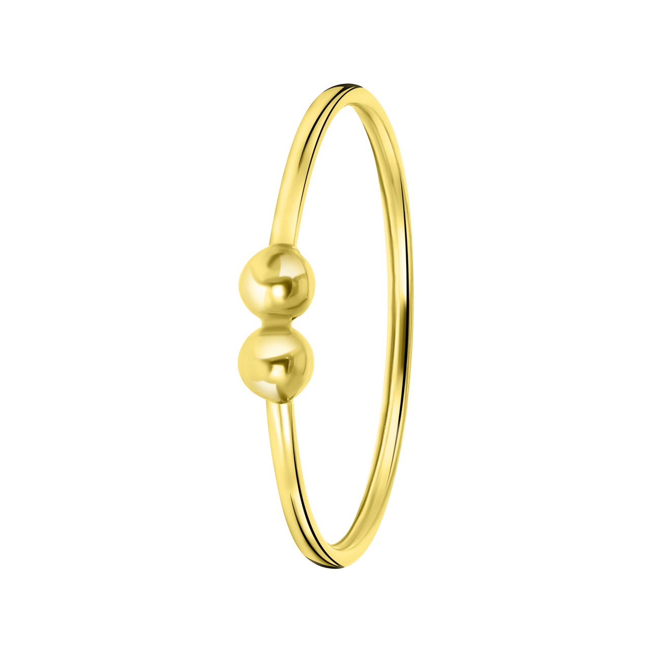 Ring, 585 Gelbgold, 2 Kugeln