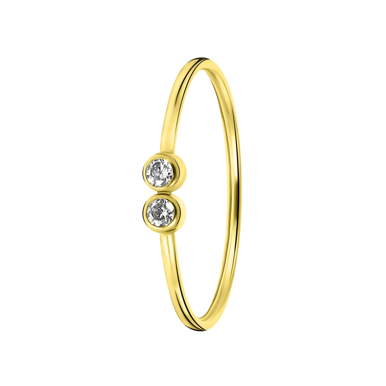 Ring, 585 Gelbgold, 2 Zirkonia