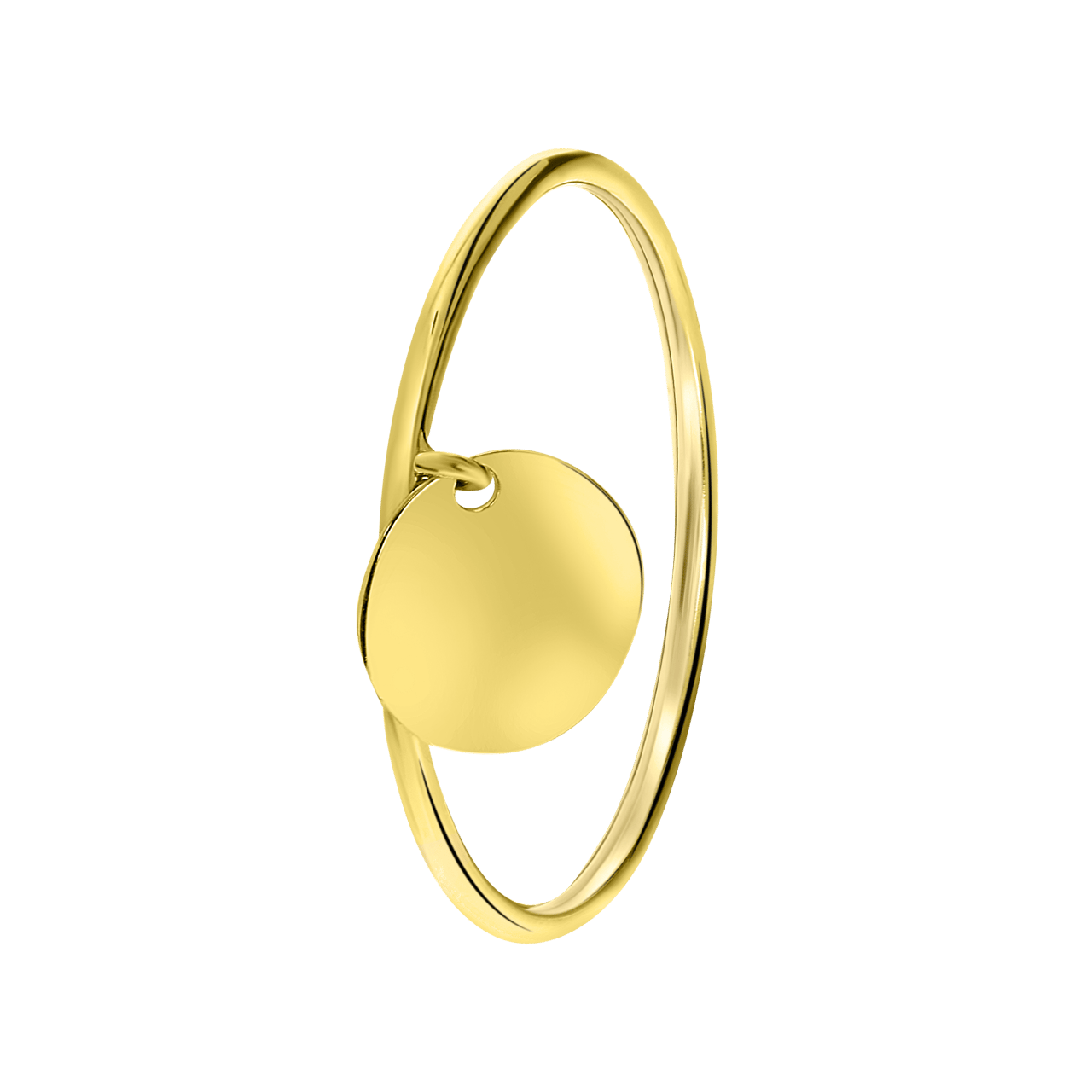 Ring, 585 Gelbgold, runder Anhänger