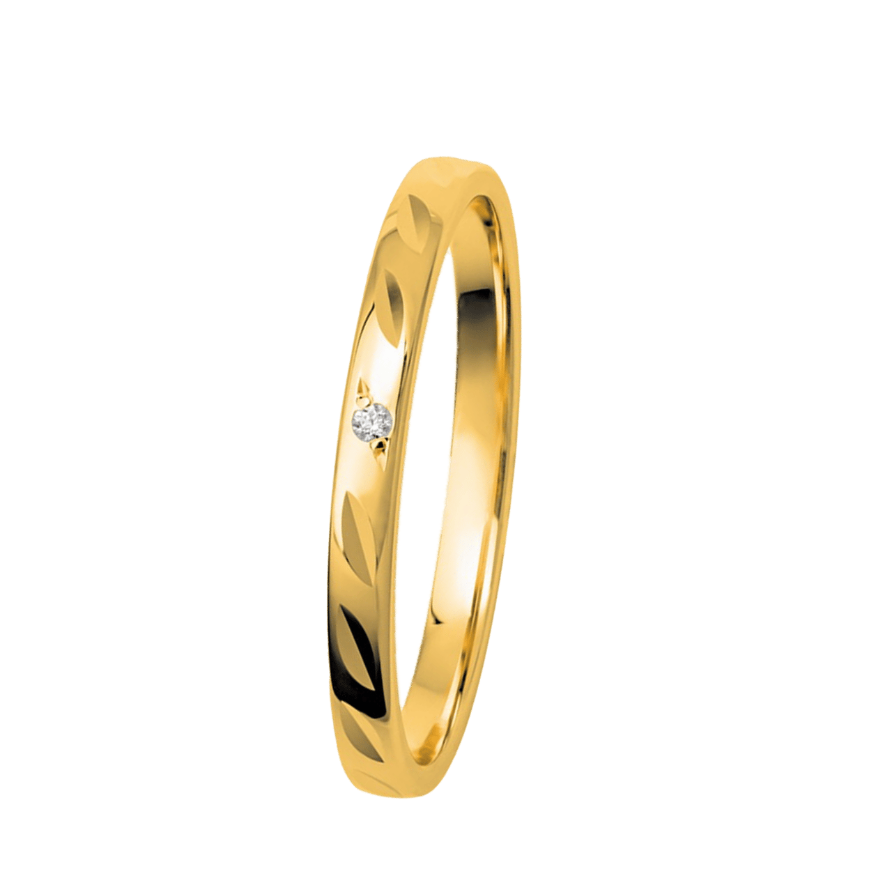 Trauring für Damen, 585 Gelbgold, Diamant, Wonder, H228