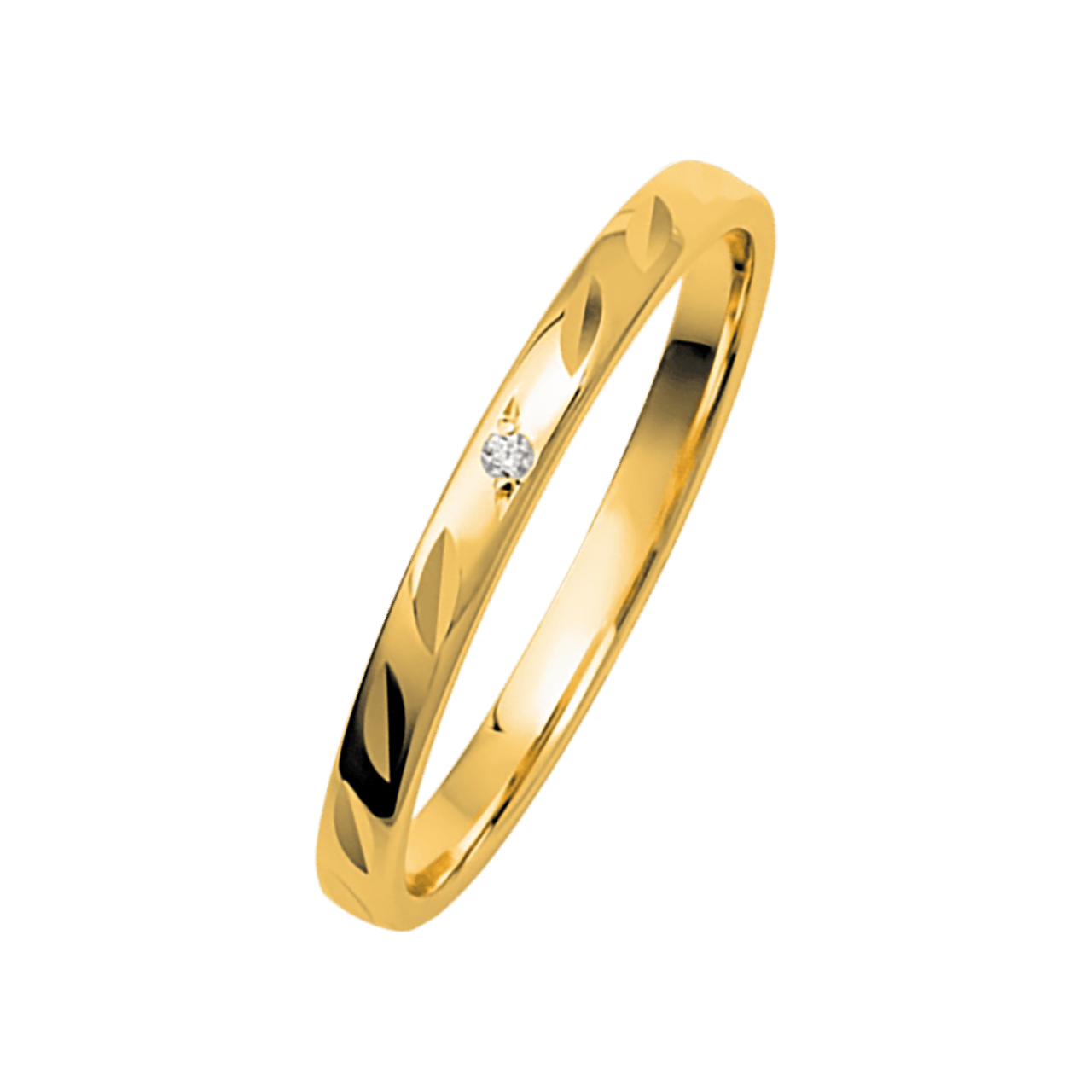 Trauring für Damen, 375 Gelbgold, Diamant, Wonder, H228
