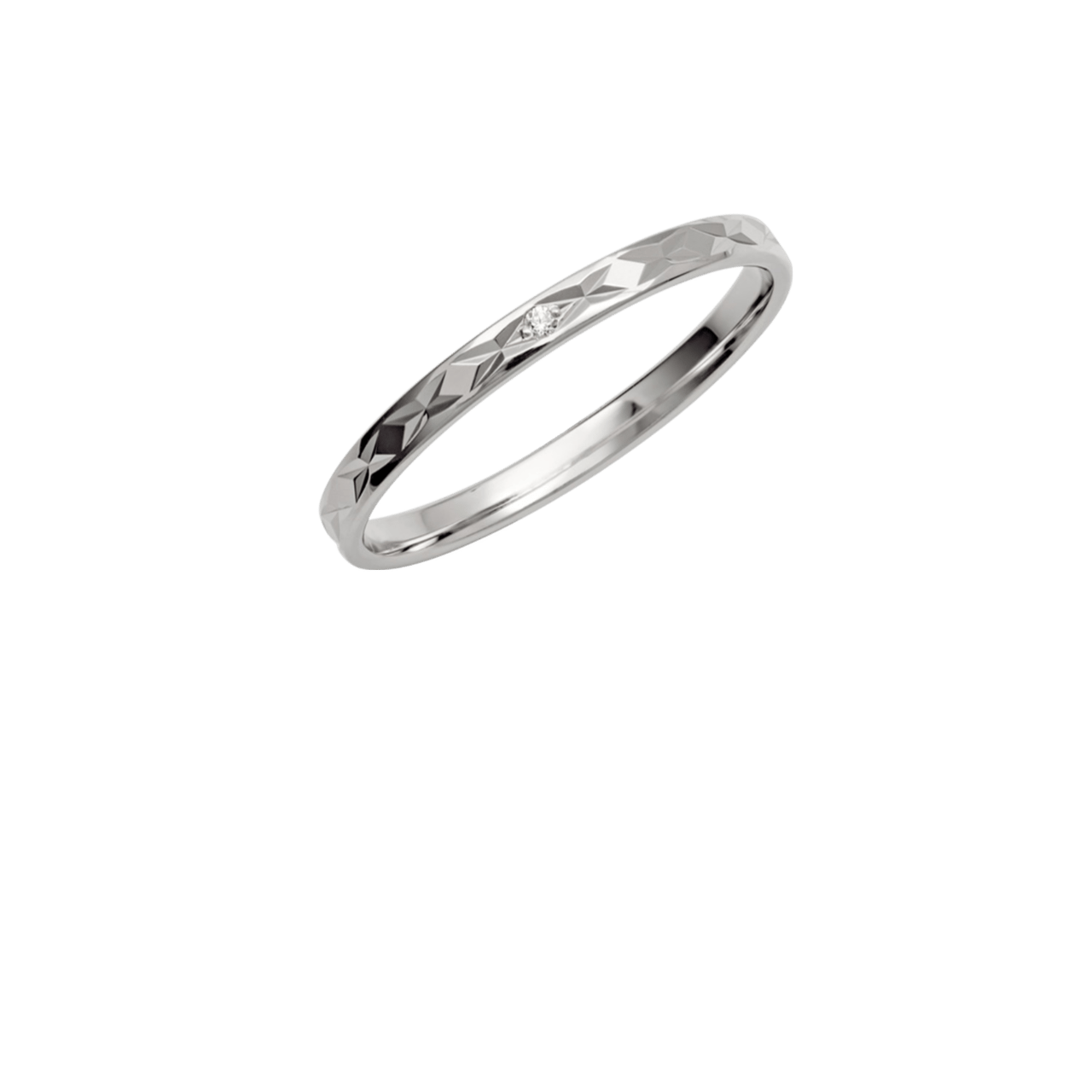 Trauring für Damen, 585 Weißgold, Diamant, Balance, H234