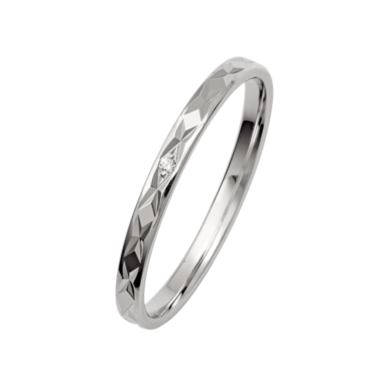 Trauring für Damen, 375 Weißgold, Balance, Diamant, H234