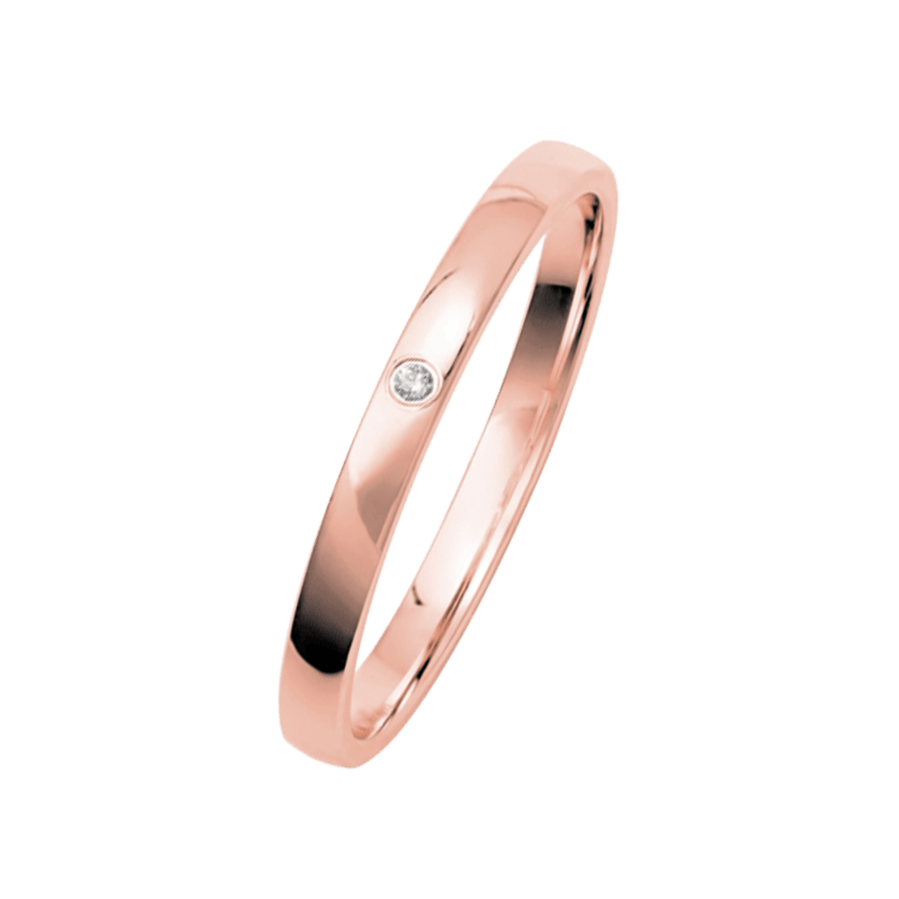 Trauring für Damen, 585 Rotgold, Diamant, Gentle, H236R