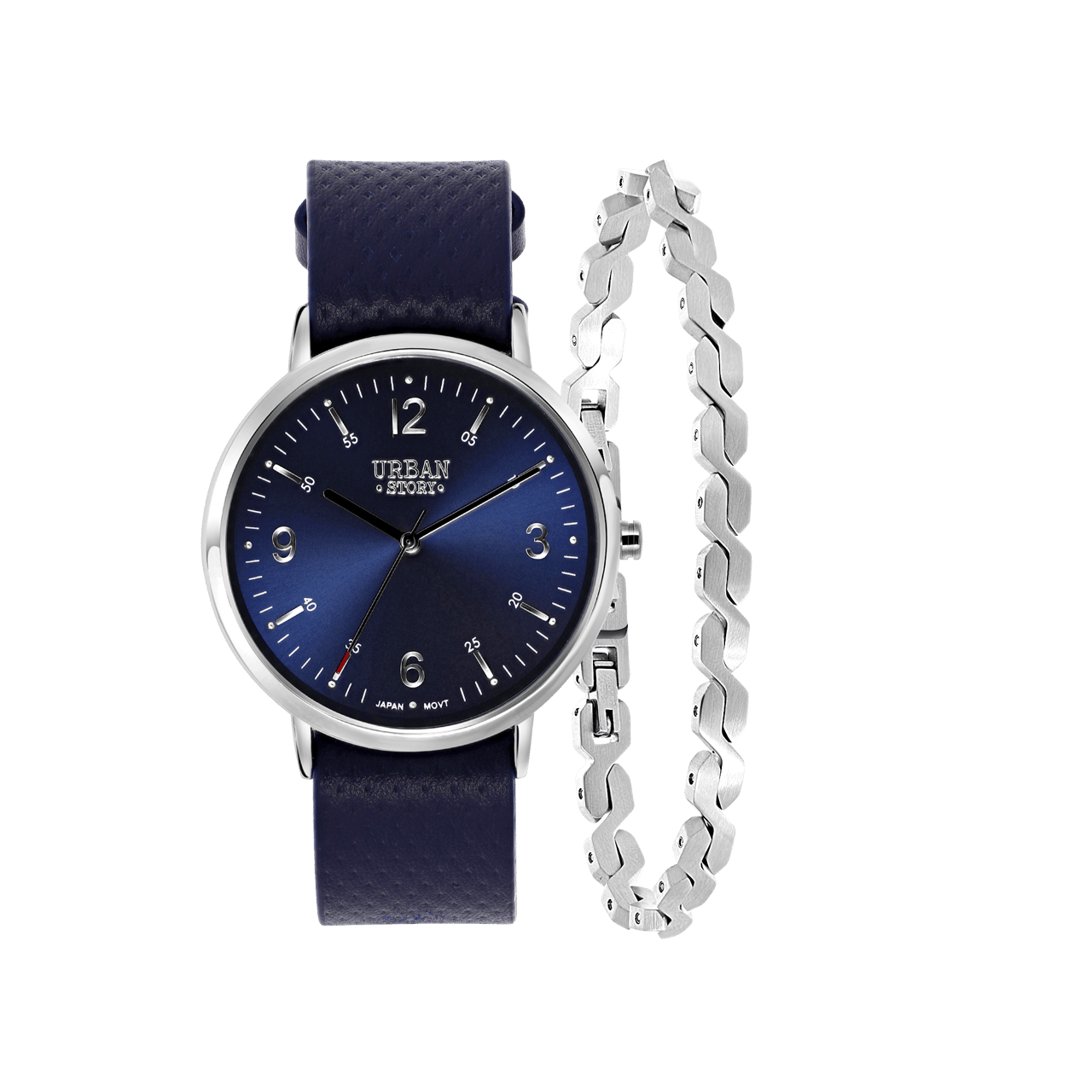 Gerecycled stalen set armband & horloge