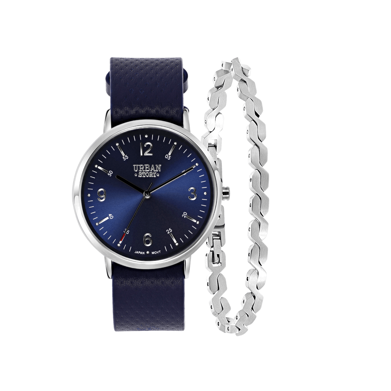 Gerecycleerd stainless steel set armband & horloge
