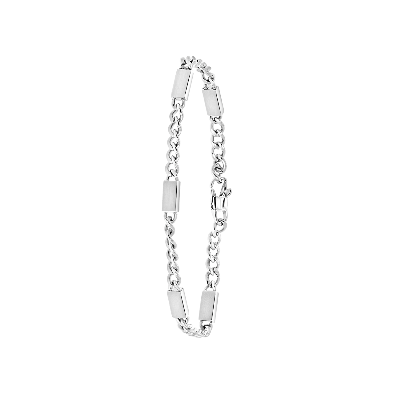 Gerecycleerd stainless steel armband gourmetschakel plaatjes