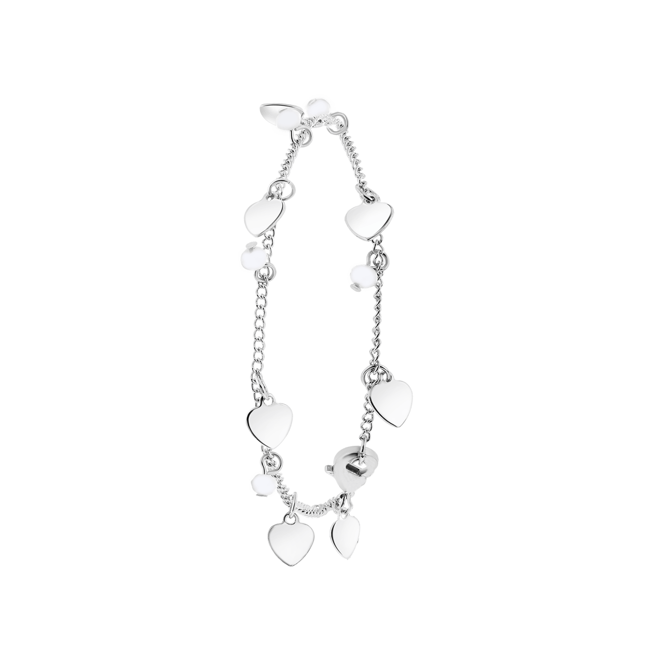 Bijoux zilverkleurige enkelband met hart voor dames