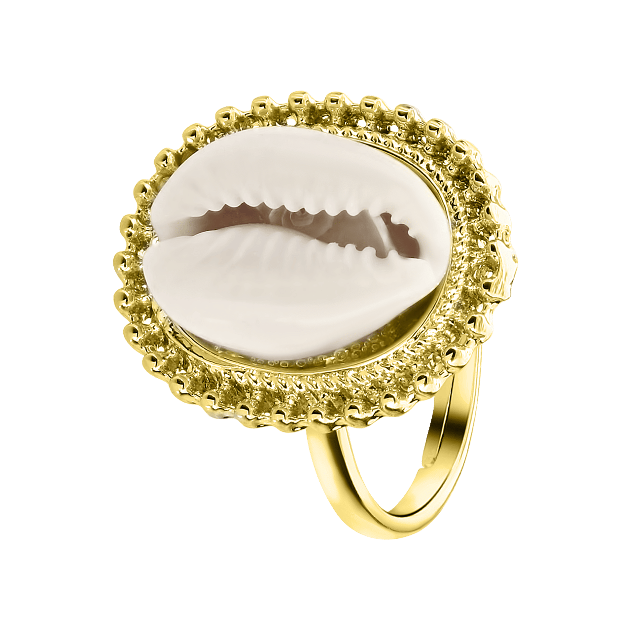 Goldfarbener Bijoux-Ring mit Muschel