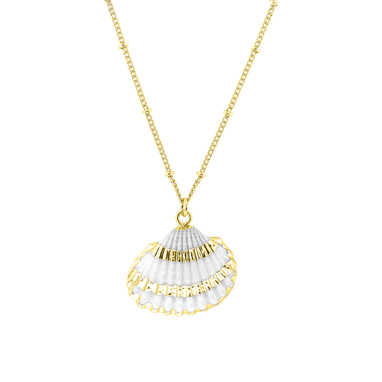 Goudkleurige bijoux ketting met schelp
