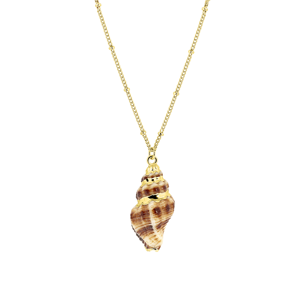 Goudkleurige bijoux ketting met schelp