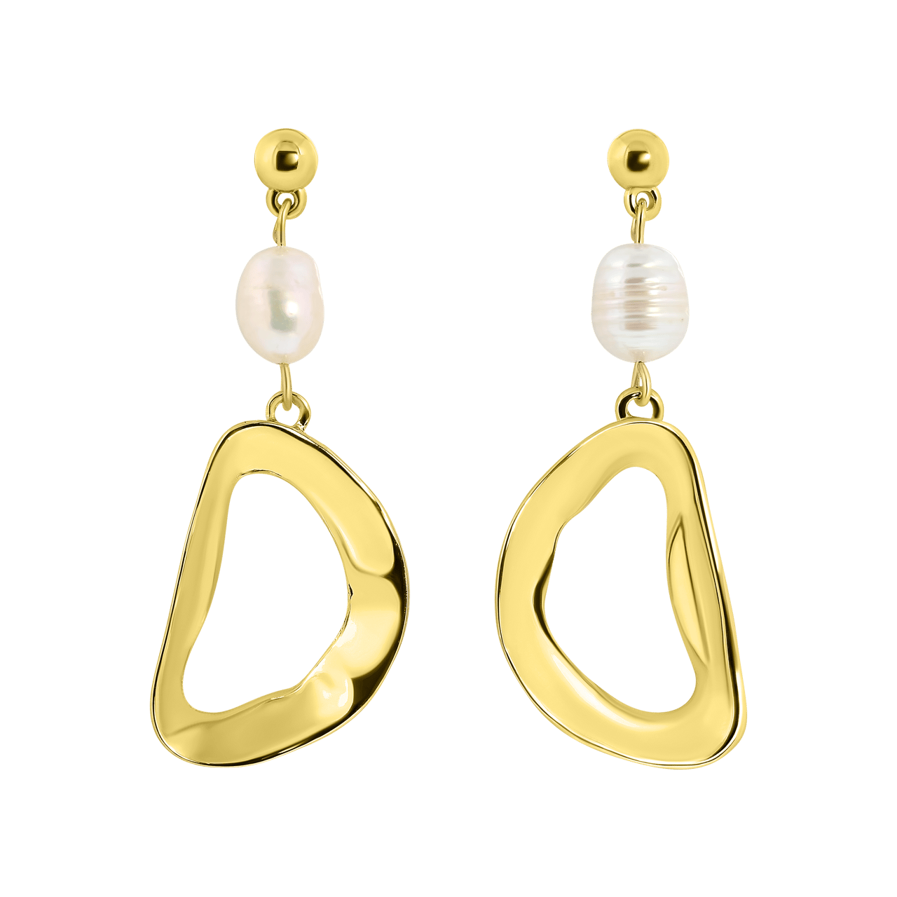Goldfarbene Bijoux-Ohrringe, mit Perle