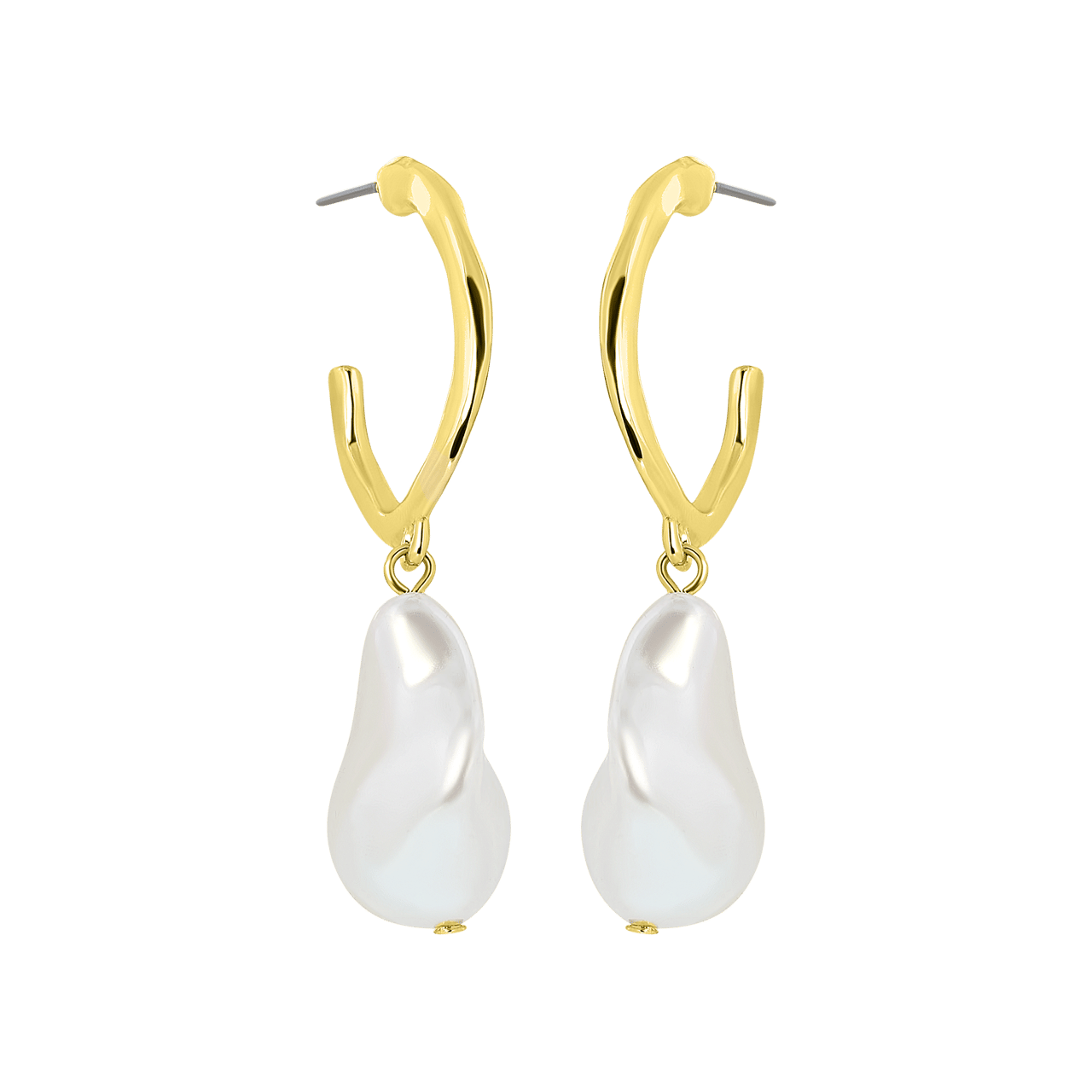 Goldfarbene Bijoux-Ohrringe, mit Perle