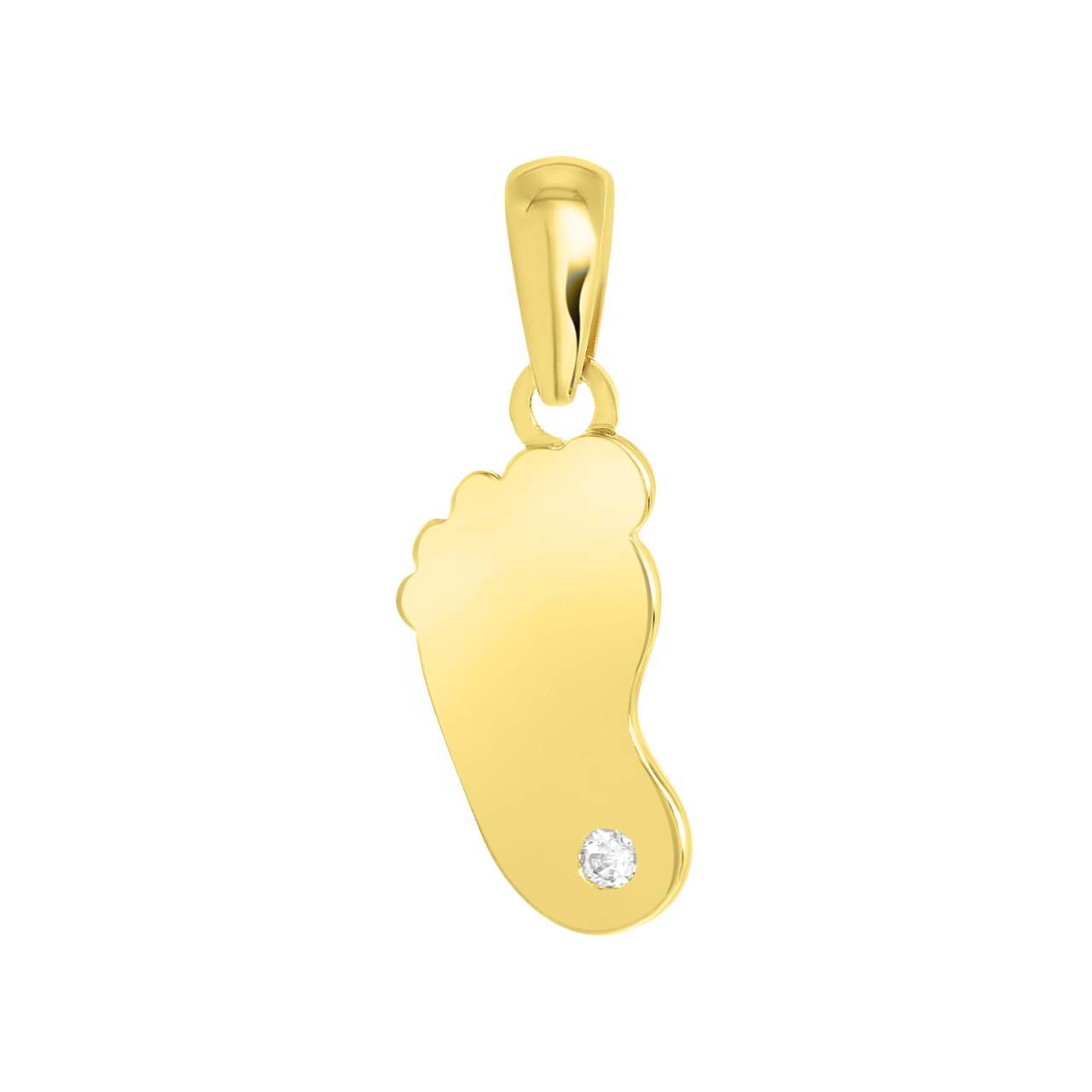 Anhänger, 585 Gelbgold, Fuß mit Zirkonia