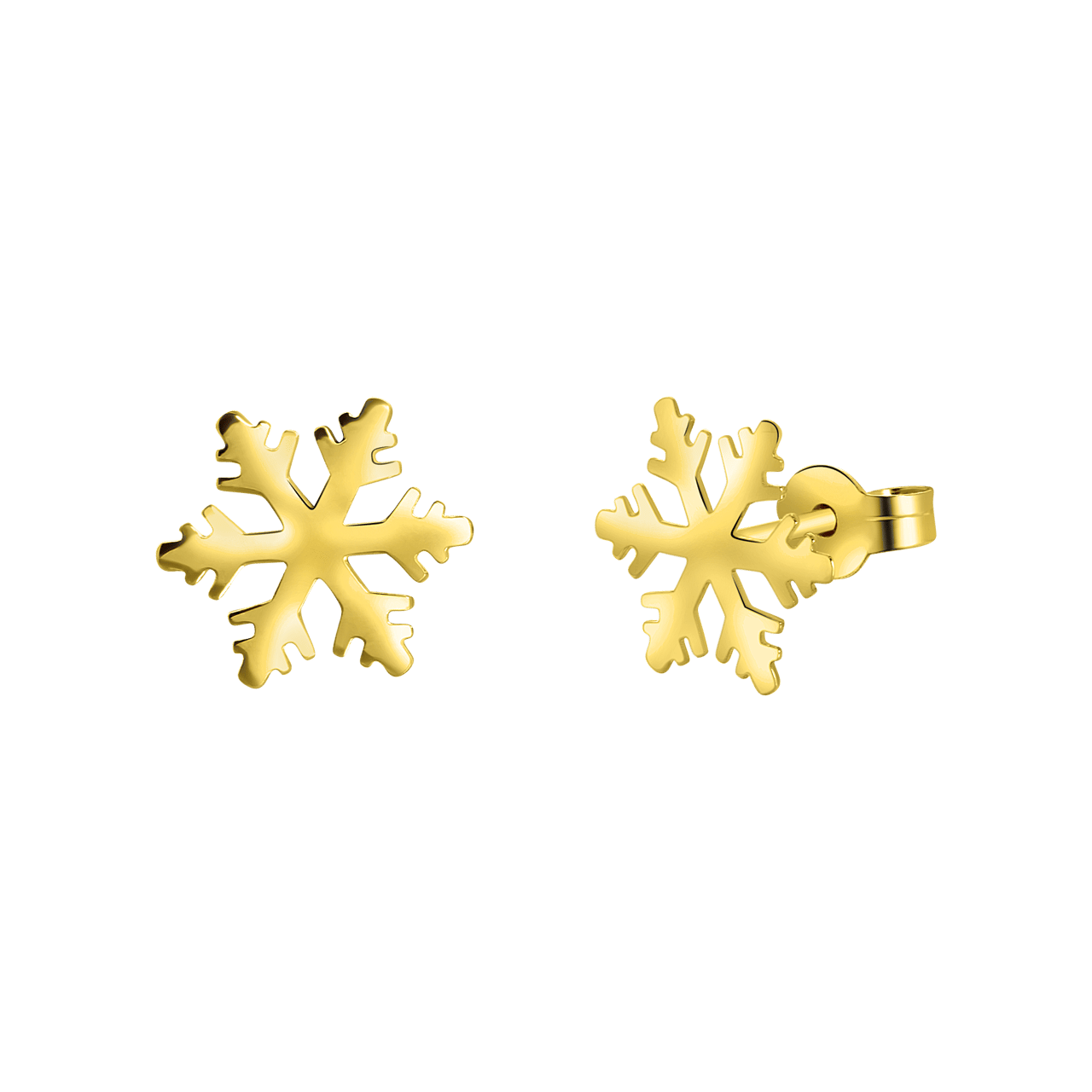 14 Karaat geelgouden oorbellen sneeuwvlok