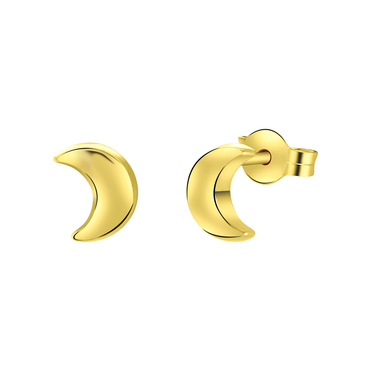 Ohrringe, 585 Gelbgold, Halbmond