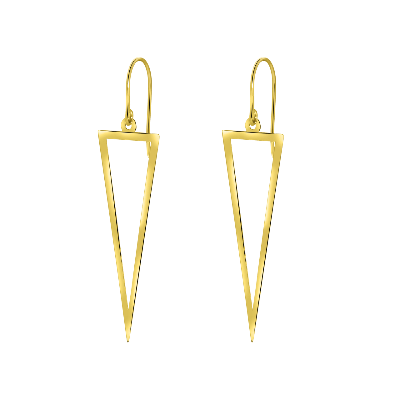 14 karaat geelgouden oorhangers triangle voor dames