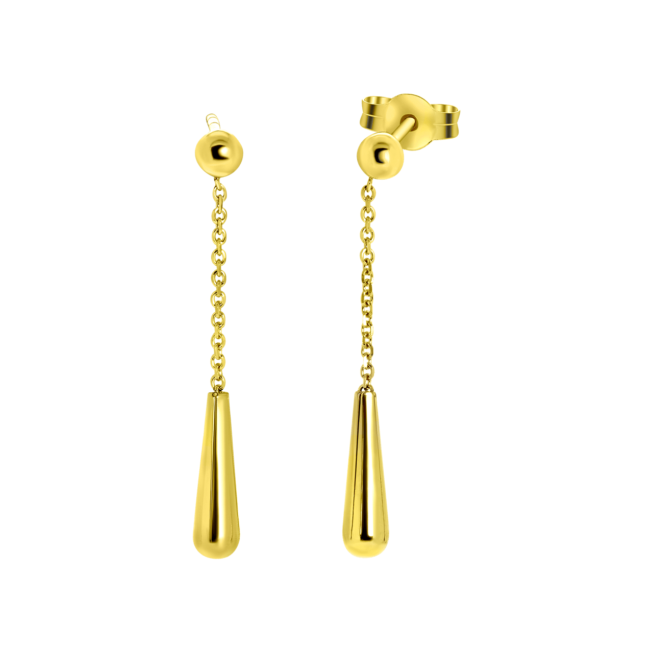 Ohrringe, 585 Gelbgold, Kugel/Tropfen