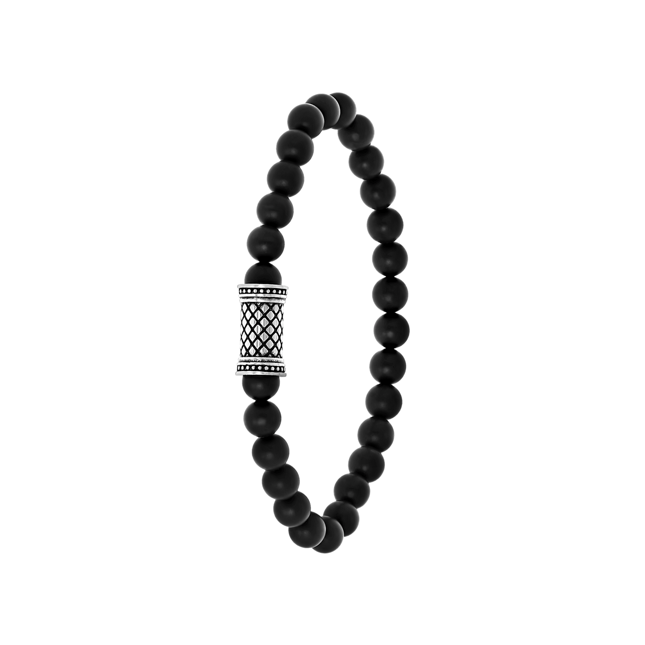 Stainless steel jongensarmband natuursteen black agate