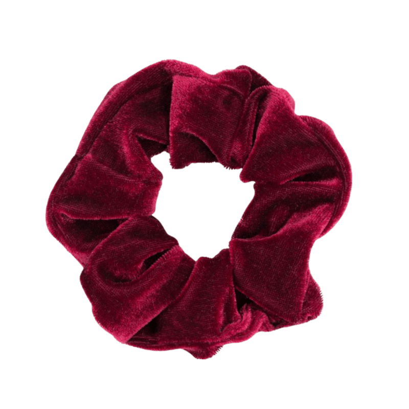 Donkerrode velvet scrunchie
