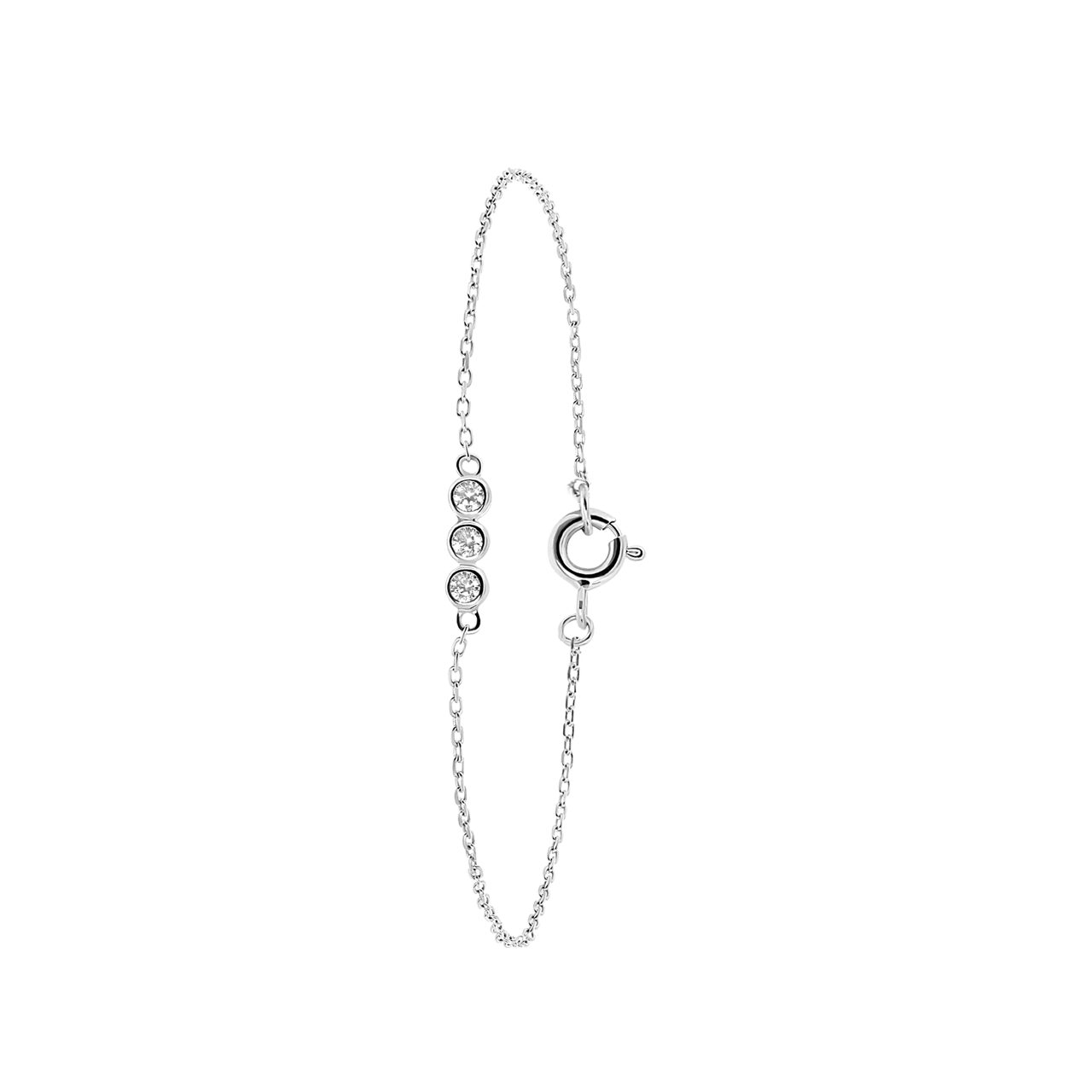 Armband, 925 Silber, 3 Kreise, Zirkonia