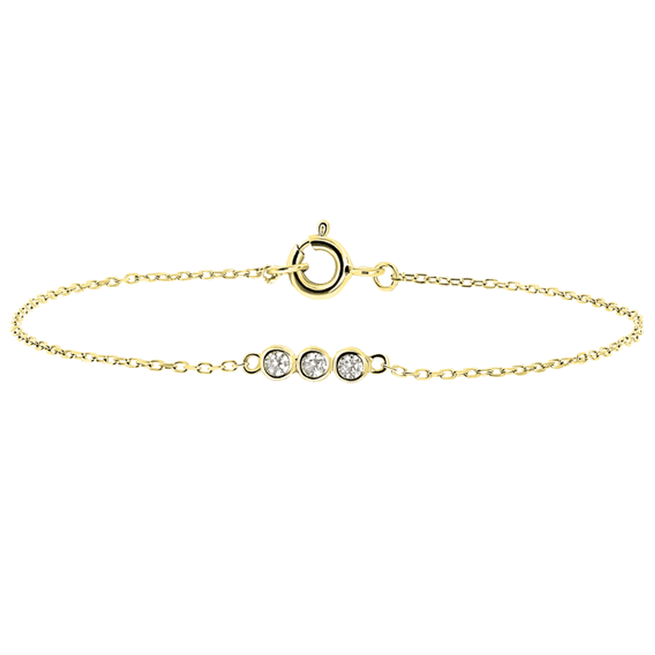 Zilveren goldplated fantasiearmband met zirkonia voor dames
