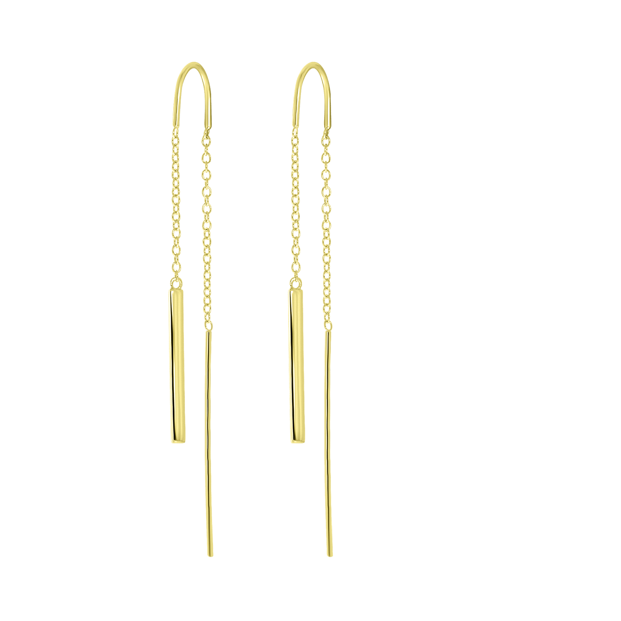 Durchzieher-Ohrringe, 925 Silber, vergoldet, Steg