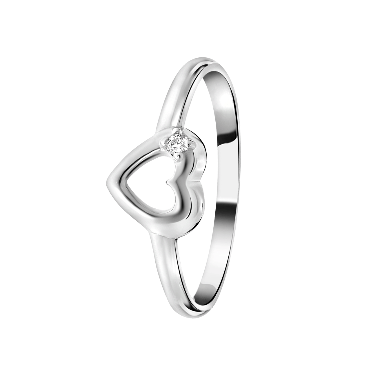 Kinderring, 925 Silber, Herz mit Zirkonia