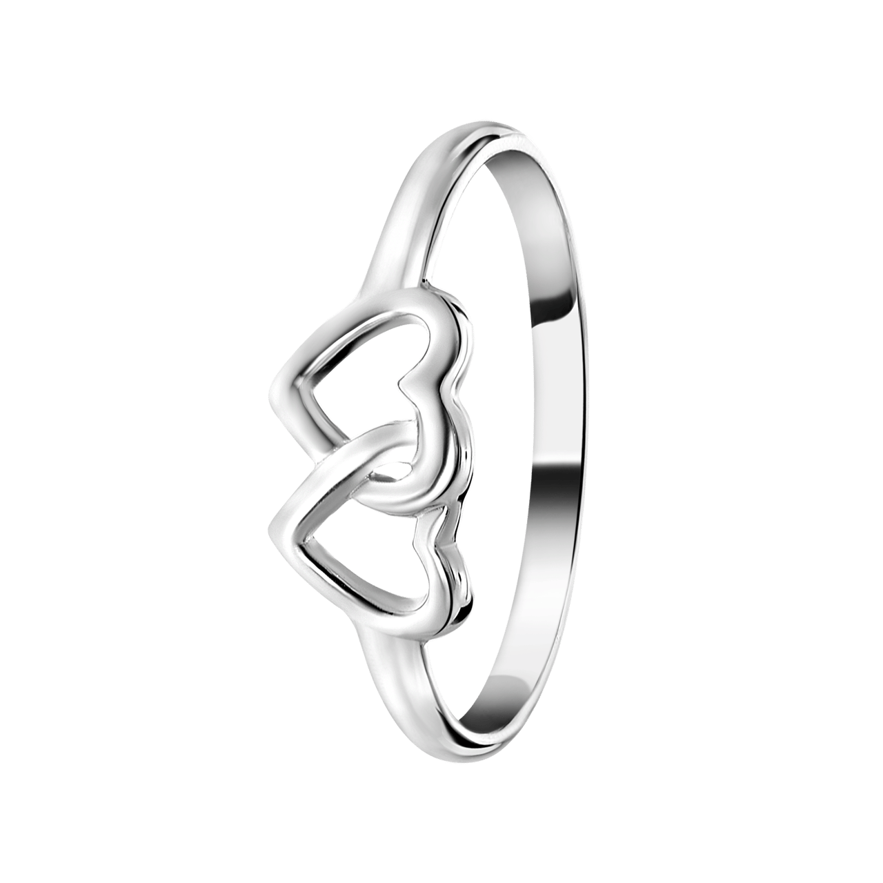 Kinderring, 925 Silber, 2 Herzen