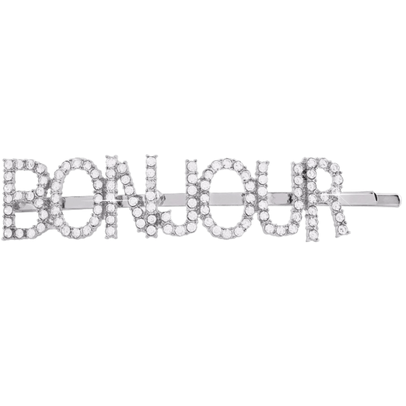Haarspange mit Schriftzug "Bonjour"