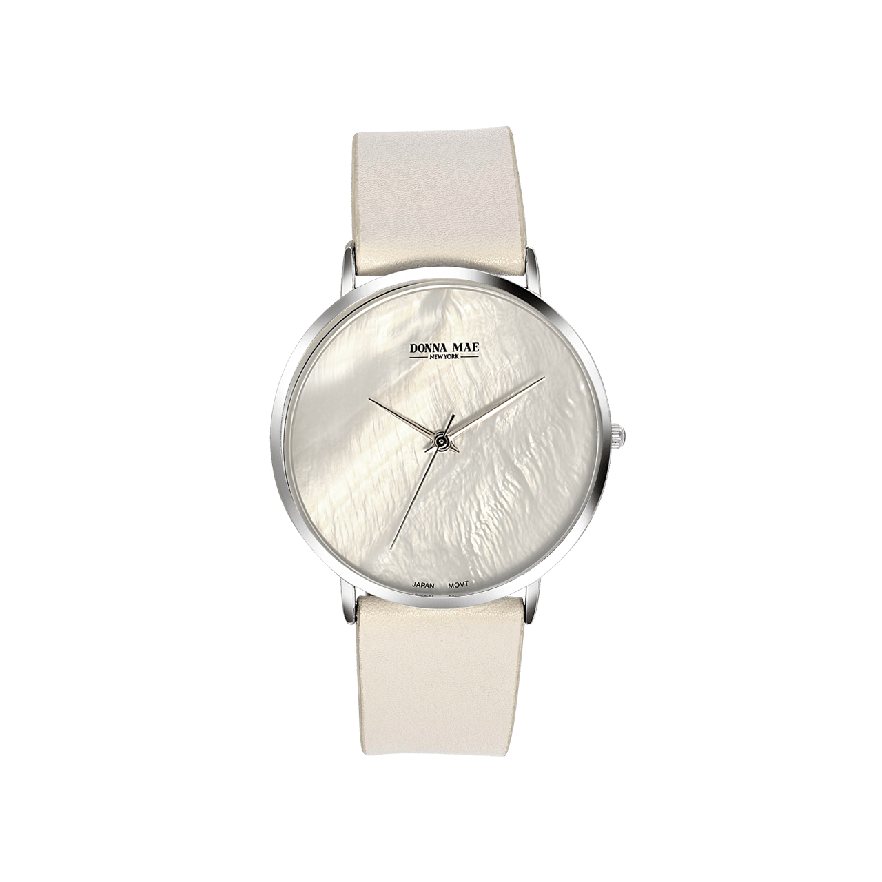Donna Mae horloge met witte leren band