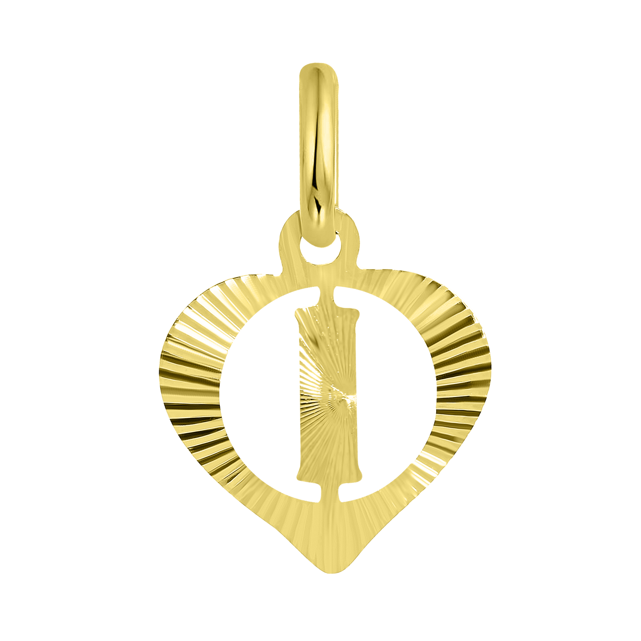 9 Karaat hanger hart met letter