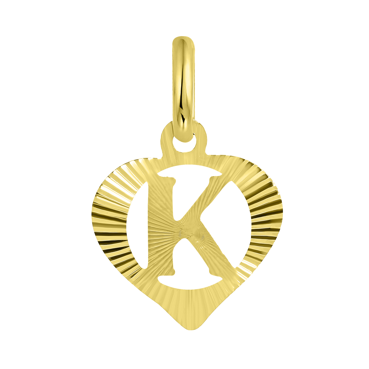 Buchstaben-Anhänger, 375 Gold, herzförmig