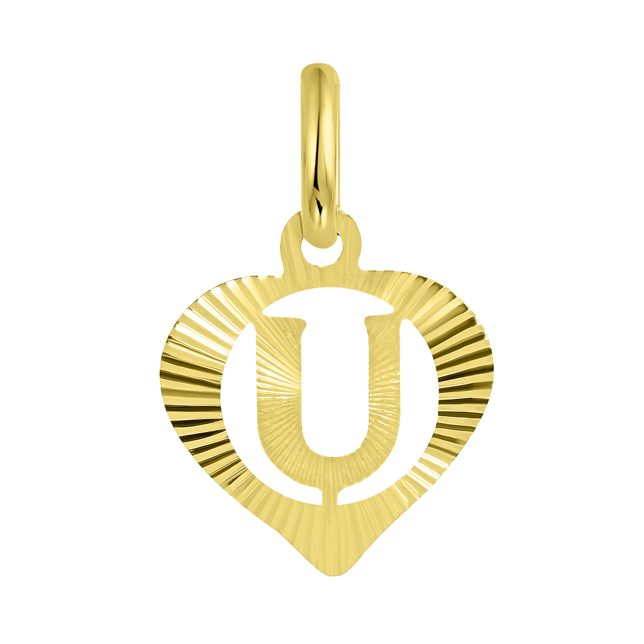 Buchstaben-Anhänger, 375 Gold, herzförmig