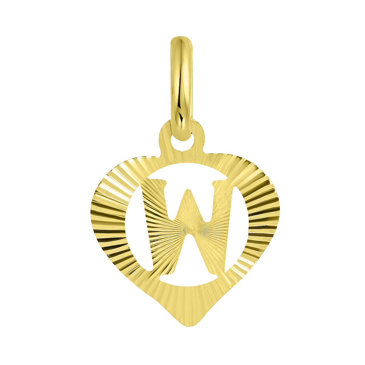 Buchstaben-Anhänger, 375 Gold, herzförmig